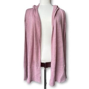 Lululemon NWOT Calm and Collected Wrap Linen Hooded Cardigan Sweater Pink S 4 6